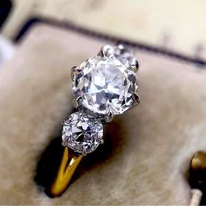 3CT Trio Diamond Stimulate 14k Finish Ring.‎